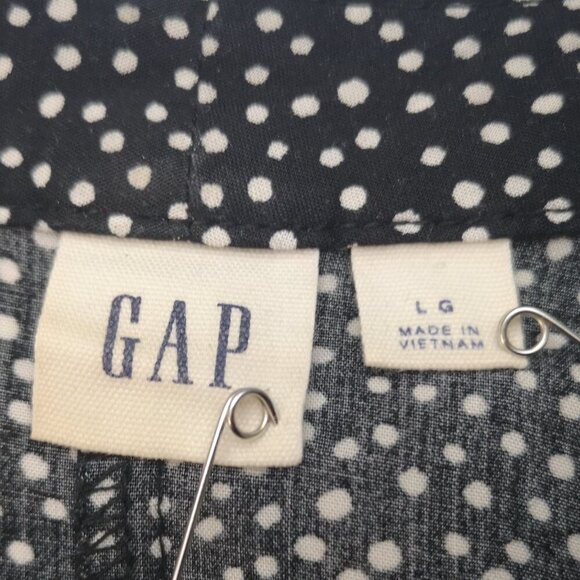 Gap Ladies Size Large Black with White Dots V-neck Dress - Picture 3 of 12